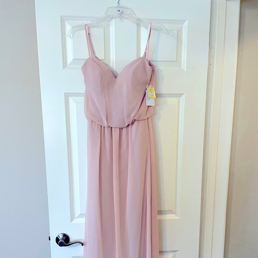 Kennedy Blue, blush colored Bridesmaid Dress